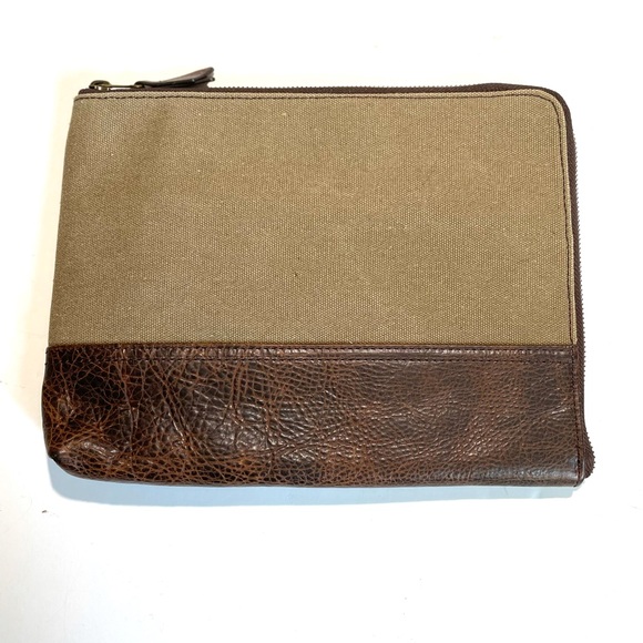House of Jack Brown Leather and Canvas Wallet bag - Picture 1 of 13